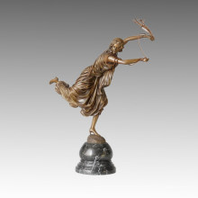 Dancer Bronze Garden Sculpture Cowboy Dancing Deco Brass Statue TPE-211